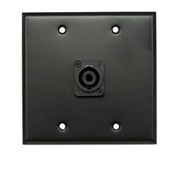 Whirlwind Wall Plate - 2 Gang Black 1 Neutrik NL4 Speakon